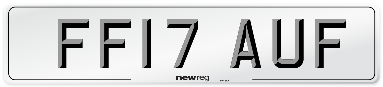 FF17 AUF Number Plate from New Reg
